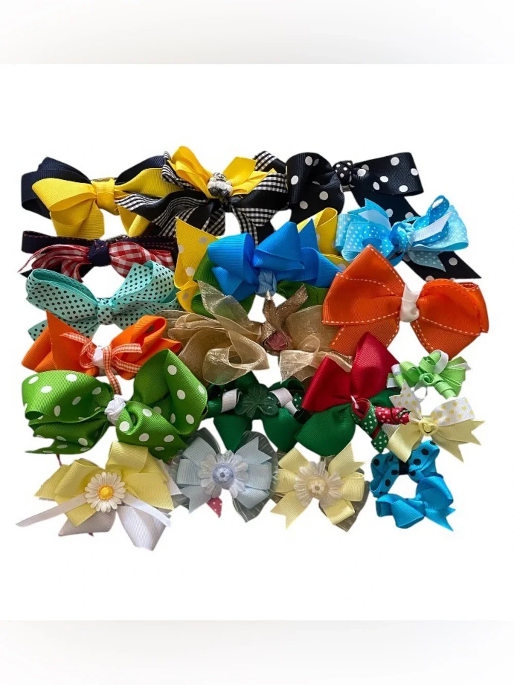 20pc Bright Mixed Ribbon Hair Bow Set - Multicolor Pack